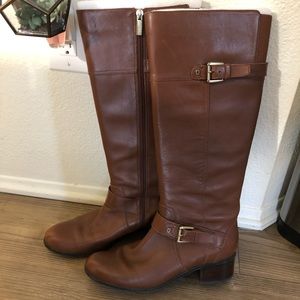 Genuine Cognac Leather Riding Boots